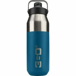 360° degrees Wide Mouth Insulated Drink Bottle with Sipper Cap 750ml denim