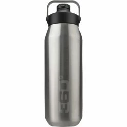 360° degrees Wide Mouth Insulated Drink Bottle with Sipper Cap 750ml silver