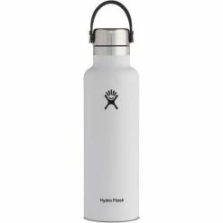 Hydro Flask Standard Mouth Stainless Steel Bottle with Standard Flex Cap 621ml white