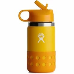 Hydro Flask Wide Mouth Bottle with Straw Lid and Boot 355ml Kids canary